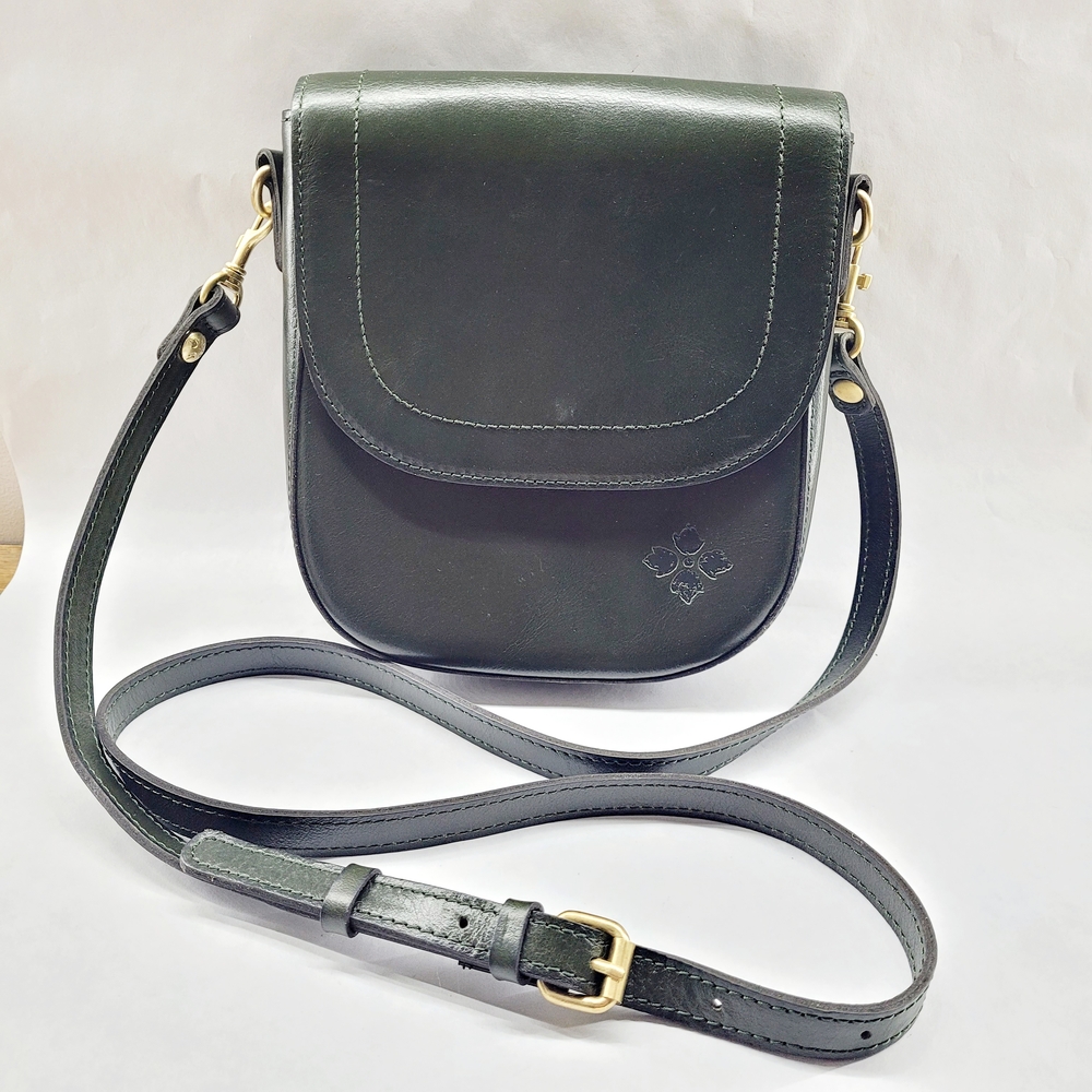 Patricia Nash Black Leather Crossbody Bag Purse Perrone